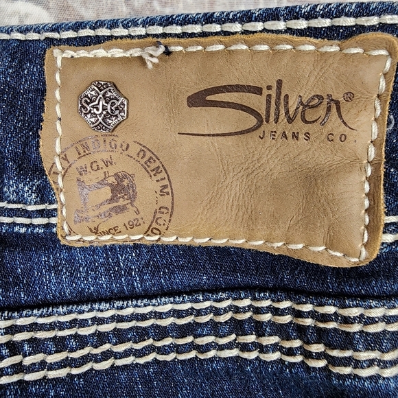 Silver Jeans Suki Mid Rise Slim Bootcut Dark Wash Size 36W/33L Rodeo Festival - Picture 10 of 16